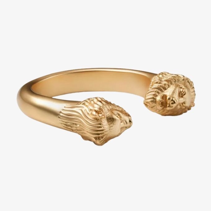 حلقه سر شير مرد قابل تنظیم 18K طلای اندازه 5 - اندازه 10 حلقه شير مس