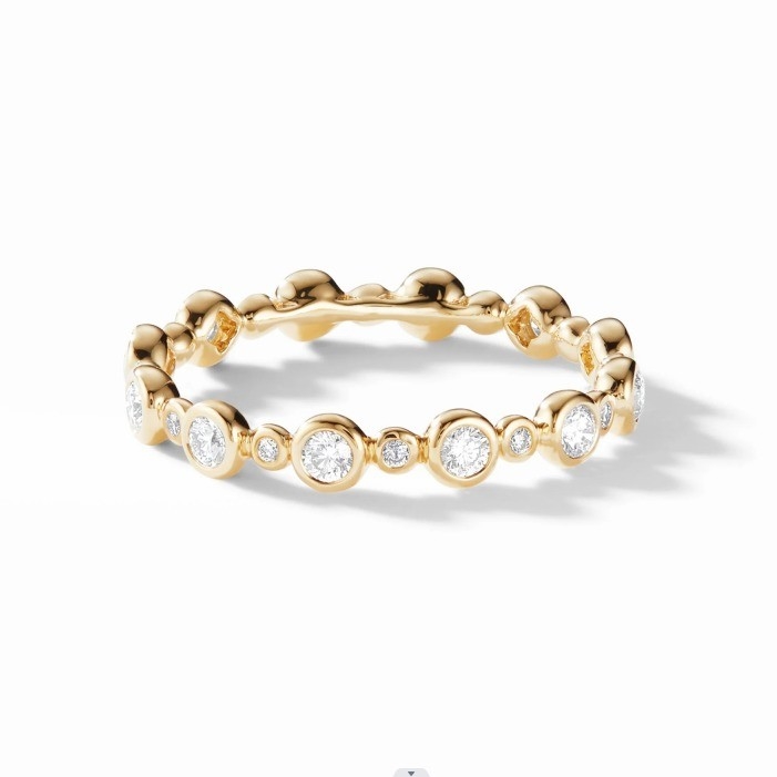 کلاسيک زيرکون Eternity Band جواهرات طلا شده US Size 10 Clear CZ Ring
