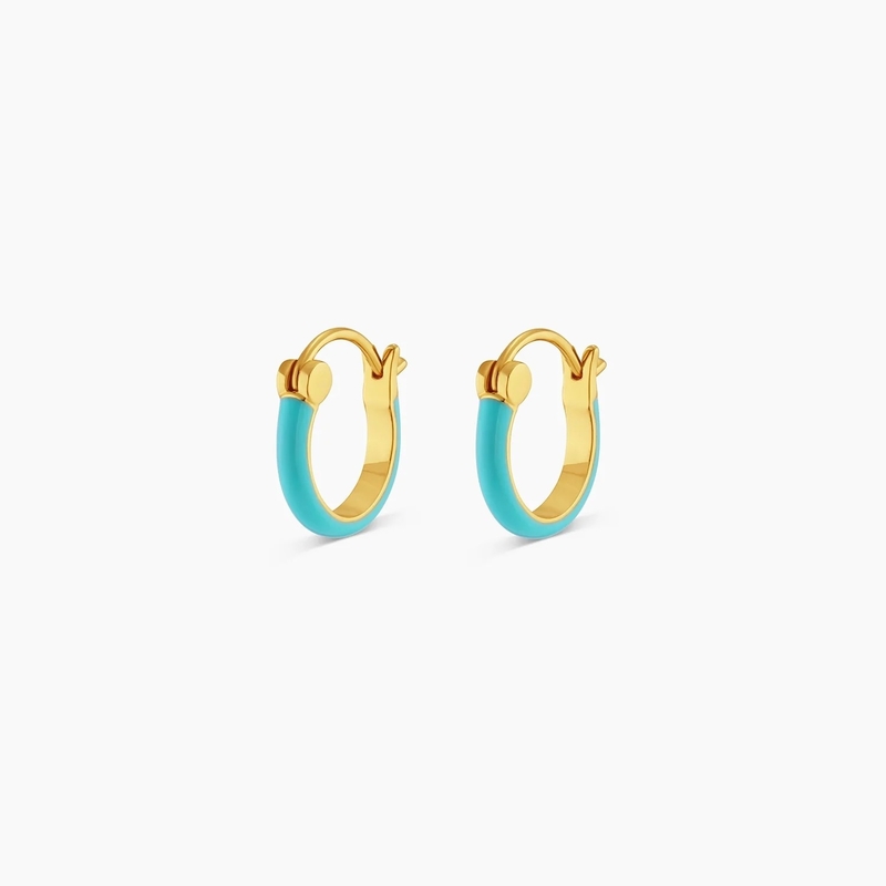 گوشواره های رنگین 925 استرلینگ نقره ای 18K طلایی گوشواره های هپ