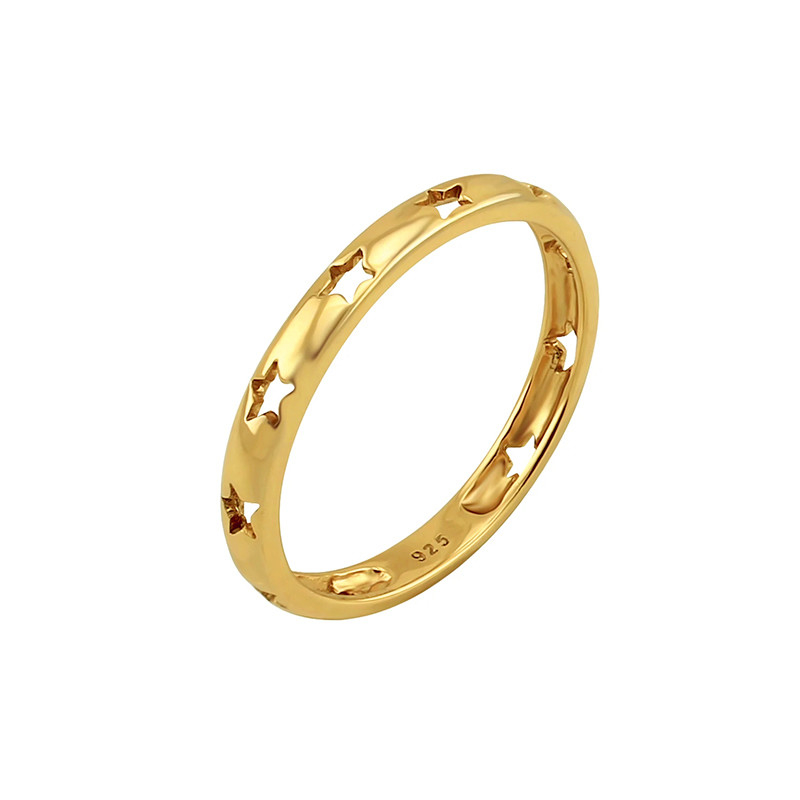 مدل پرطرفدار ستاره خال خالي عصاره ابدیت حلقه در 925 نقره جواهرات با طلا 18K
