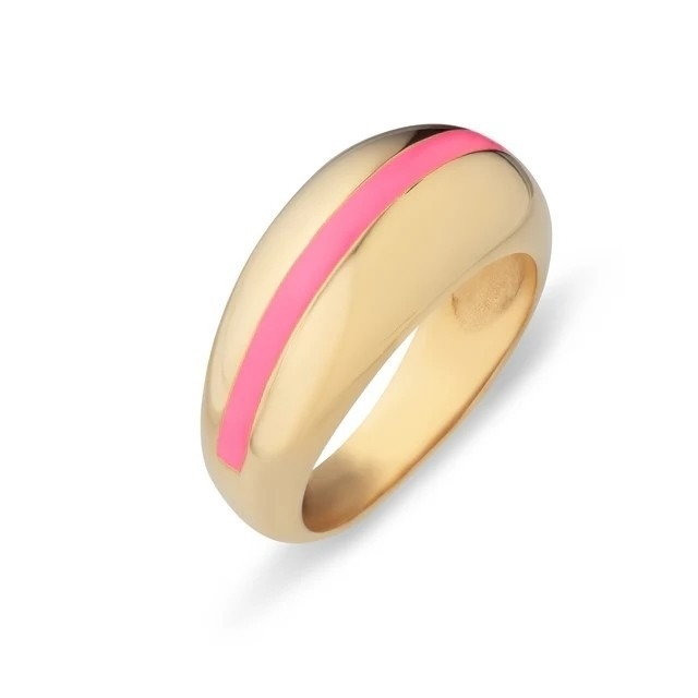 عمده فروشی 18K طلا شده نوار گلابی زعفرانی گنبد 925 استرلینگ نقره زنانه حلقه