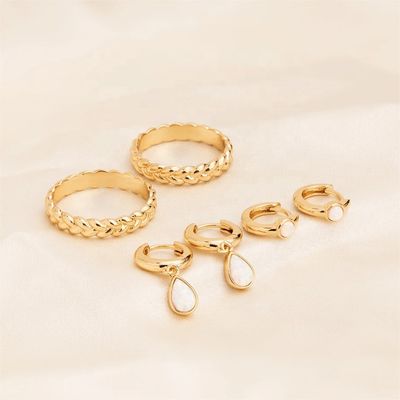 Classic Dangle Opal Cabochon Hoop Earrings in 925 Sterling Silver for Women 7.5mm