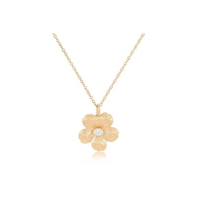 925 Sterling Silver Material Type Gold Plated Dainty Cherry Blossom Flower Pendants