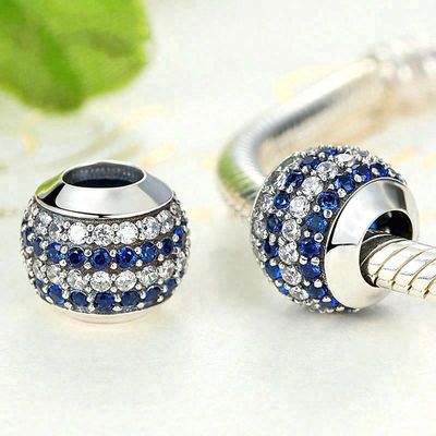 مد سفید و آبی CZ 925 نقره ای جواهرات و لوازم جانبی