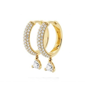 ارزش گذاری شخص ثالث گوشواره حلقه الماس در 925 نقره استرلینگ با زره طلایی و 50 جفت MOQ