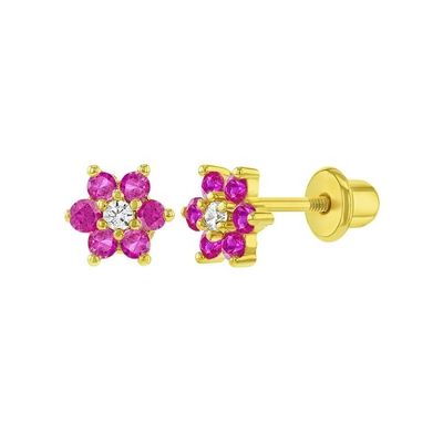 گوشواره های گلدار زره ای 5 میلیمتر 18 کیلوگرم