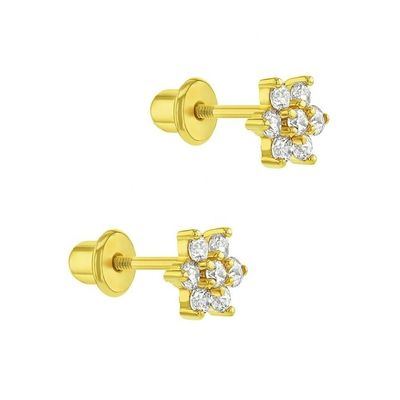گوشواره های گلدار زره ای 5 میلیمتر 18 کیلوگرم