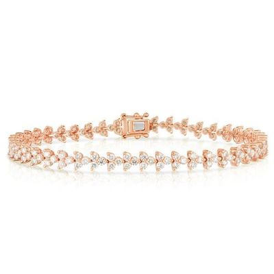 طراحان 18K طلا 925 استرلینگ نقره گل سحر زنان دستبند تنیس با زرقون