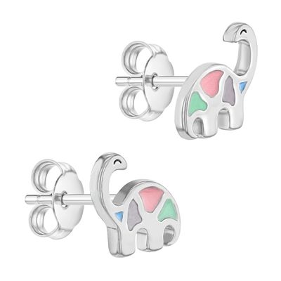 گوشواره های رنگارنگ دایناسور 925 نقره ای برای دختران کوچک