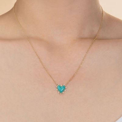 925 زنجير نقره اي جواهرات الماس و قلب تركيزي گردنبند بدون زنجير مرواريد