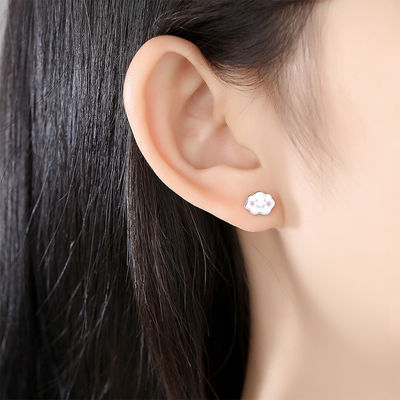 گوشواره های رودیوم 925 ابرهای نقره ای برای بچه ها