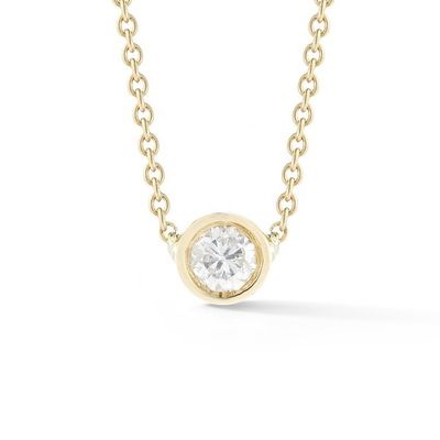 گردنبند ساده 925 استرلینگ نقره ای سولیتر الماس CZ در اندازه سنگ 7mm / 10mm / 15mm