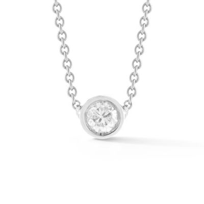 گردنبند ساده 925 استرلینگ نقره ای سولیتر الماس CZ در اندازه سنگ 7mm / 10mm / 15mm