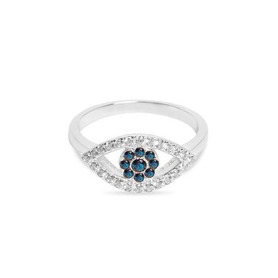 اندازه سفارشی 925 استرلینگ نقره ای قطع شده، حلقه چشم با نقره 18K طلا