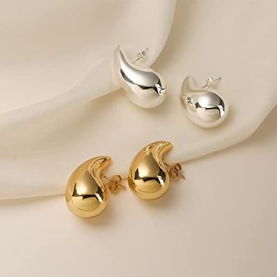 لوگو سفارشی 18K طلا پوشانده اشک قطره سوراخ استد گوشواره برای دختران جشن جواهرات