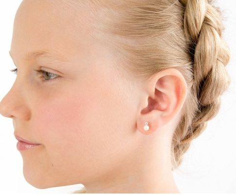 بچه ها جواهرات مروارید گوشواره ها با پیچ پشت و سفید CZ در 925 استرلینگ نقره