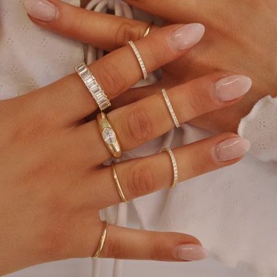 مجموعه های حلقه ای از جنس استنلس استیل نازک 18K طلای 2mm