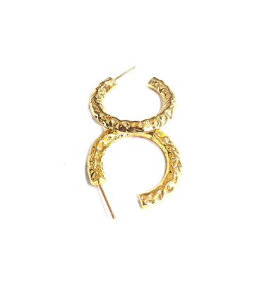 ODM 18K طلای لوله حلقه گوشواره های طلای زرد پوشش لوله حلقه گوشواره های