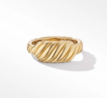 لوگو سفارشی Gold Plated David Cable Wave حلقه های فولادی مردانه