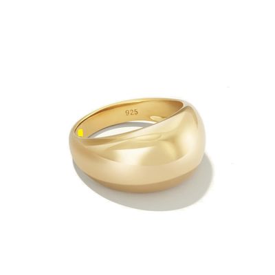 طراحي جسورانه حلقه گنبد نقره اي 925 استرلينگ