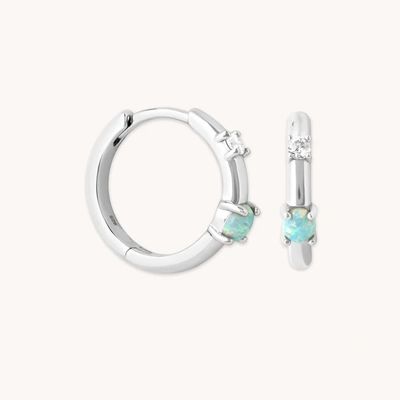 اسطوره 18K طلا شده Opal Hoops 925 Sterling Silver جدیدترین Huggies گوشواره های مد