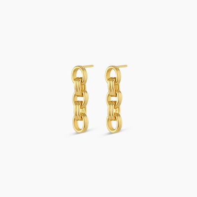 گوشواره های زنجیری 18K طلایی قطره دار