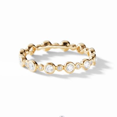 کلاسيک زيرکون Eternity Band جواهرات طلا شده US Size 10 Clear CZ Ring