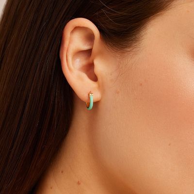 گوشواره های رنگین 925 استرلینگ نقره ای 18K طلایی گوشواره های هپ