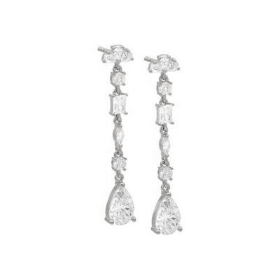 الهام مذهبی S925 سنگ قیمتی نقره ای استرلینگ گوشواره های قطره ای در طلا 18K