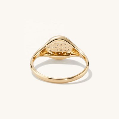 OEM ODM مردان 14K طلا حلقه مهر زنانه Zircon طلا حلقه سفارشی