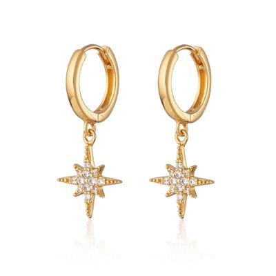 گوشواره های طلایی طلایی Starburst 925 گوشواره های طلایی کوچک