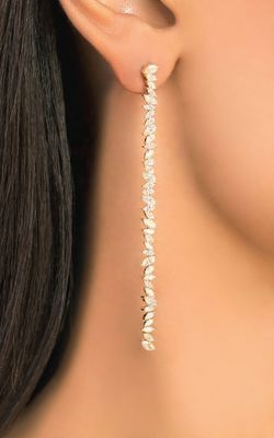 جواهرات سفارشی گوشواره های دیگر نوع Long Silver Plating گوشواره ها با Marquis CZ Stone