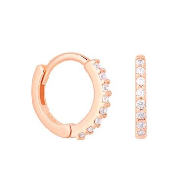 ODM 925 استرلینگ نقره گوشواره های حلقه متوسط با طلا کوچک 18K ورمیل پوشش