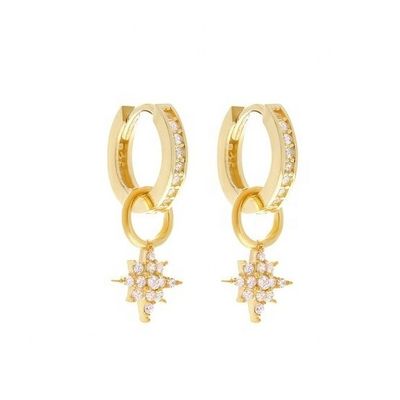 گوشواره های 925 استرلینگ نقره ای مینی Starburst Pave CZ