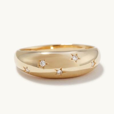 حلقه ی بیننده ی ابدیت برزیل 18K طلا جواهرات ستاره 925 استرلینگ نقره گنبد زنانه