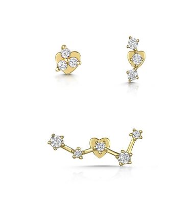OEM گوشواره های Constella Stud 925 18k گوشواره های طلایی سفید