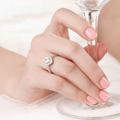 برنج شکل قلب خلاق شفاف CZ 925 نقره ای استرلینگ حلقه های عصاره ای ابدی برای زنان جواهرات
