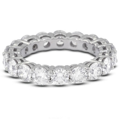 925 استرلینگ نقره 4 میلی متر CZ Eternity Band حلقه دوستانه با محیط زیست بله