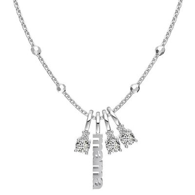 گردنبند نقره ای سفید CZ 4mm 925 زنانه گردنبند سنگ زرکون لوکس DIY