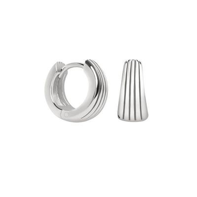 ECO 925 مرواريد نقره اي گوشواره هاي آغوشي سفيد طلا شده براي سالگرد