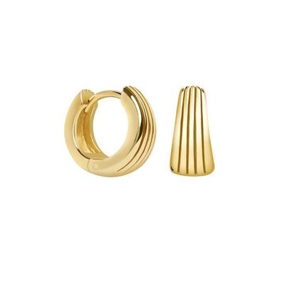 ECO 925 مرواريد نقره اي گوشواره هاي آغوشي سفيد طلا شده براي سالگرد