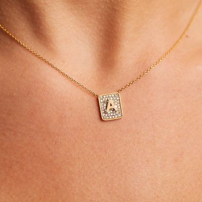 روزش رو با 14K Gold Square شروع کن گردنبند سنگ قیمتی برای زنان