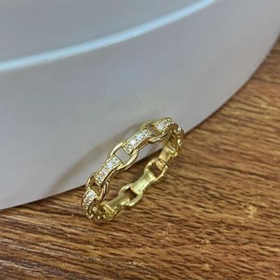 زنجیر بند 18K طلای ظریف فرد فوق العاده پری 925 استرلینگ حلقه نقره
