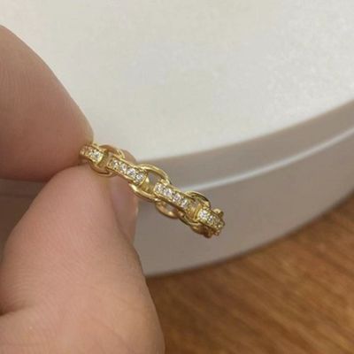 زنجیر بند 18K طلای ظریف فرد فوق العاده پری 925 استرلینگ حلقه نقره