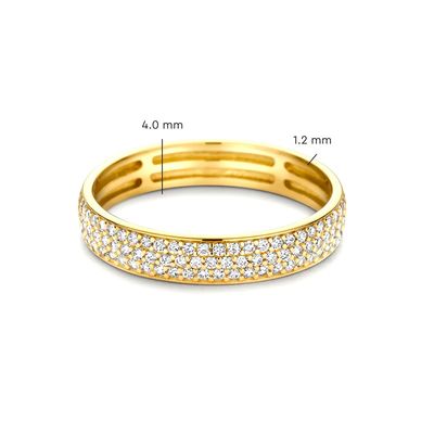 925 استرلینگ نقره 18K طلا CZ نصف ابدیت حلقه برای زنان