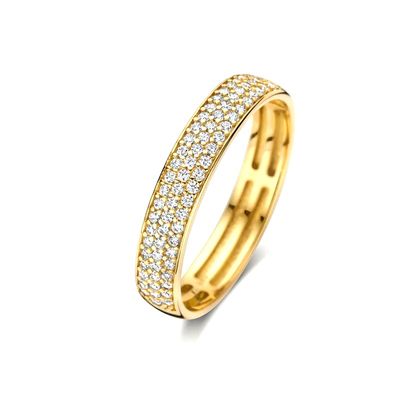 925 استرلینگ نقره 18K طلا CZ نصف ابدیت حلقه برای زنان
