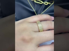 6mm 14K حلقه سنگ قیمتي طلا شده سيگار 925 استرلينگ نقره