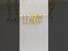 گوشواره های کنده شده برنج سفید زرکونیا مکعب و گلابی