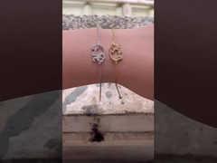 دستبند فیل نقره ای 925 با تکنولوژی ورودی میکرو و الماس سفید