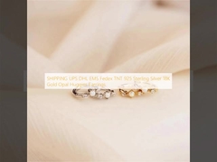 حمل و نقل UPS DHL EMS Fedex TNT 925 استرلینگ نقره 18K طلا اوپال آغوش گوشواره